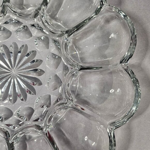 Vintage Clear Anchor Hocking Egg Platter Deviled Egg Plate Excellent Condition - Picture 3 of 8